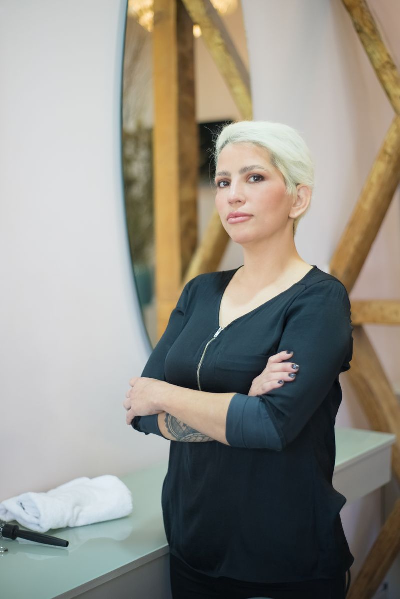 Hair salon owner in her studio